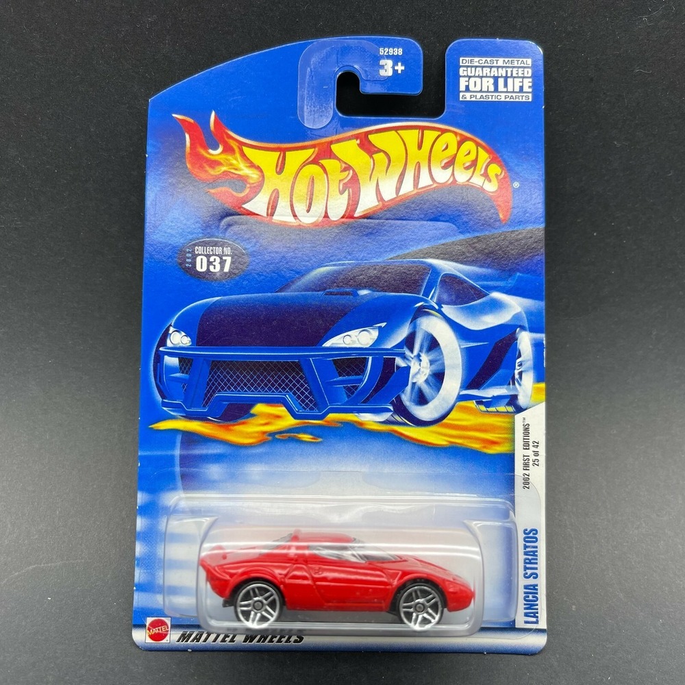 Hot Wheels 2002 First Editions Lancia Stratos Car Red Diecast 1/64 Scale #037